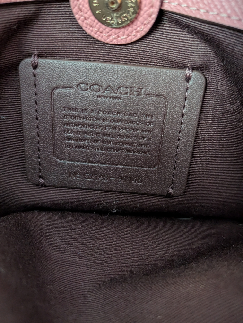 Coach Mini Lillie Carryall In Pink Cross Grain - Picture 10 of 10